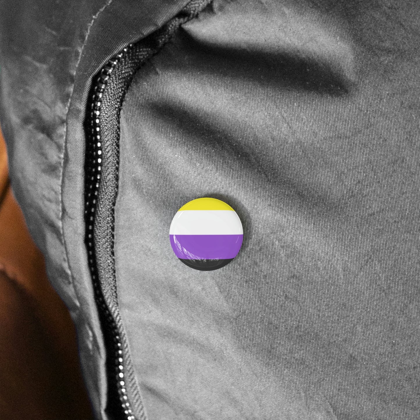 Non-Binary Pride Flag Round Pins