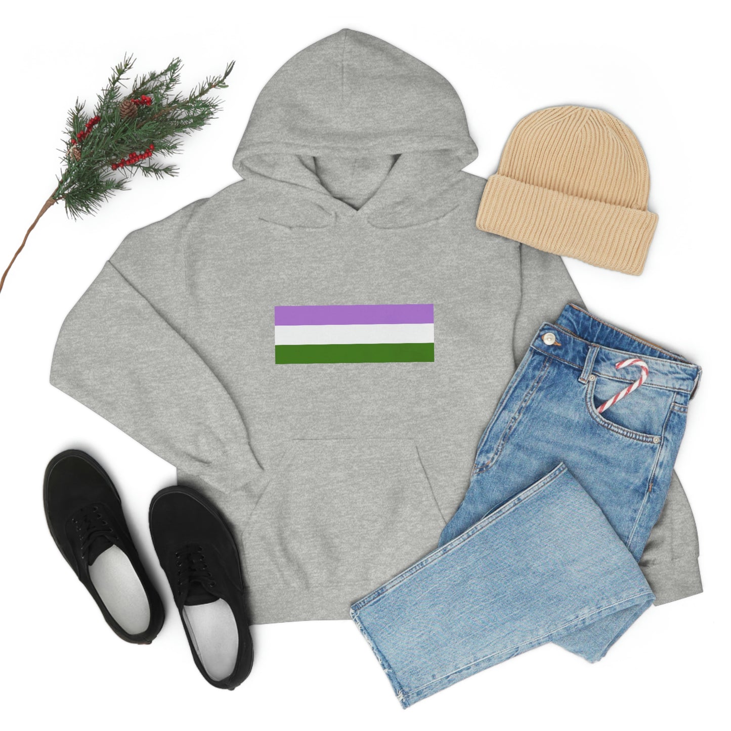 Genderqueer Flag Hooded Sweatshirt