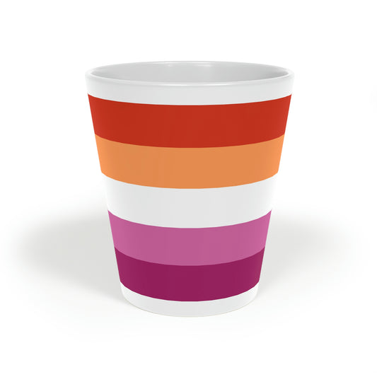 Lesbian Pride Flag Latte Mug, 12oz