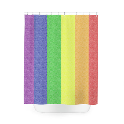 Rainbow Pride Flag Shower Curtain, pencil crayon colours