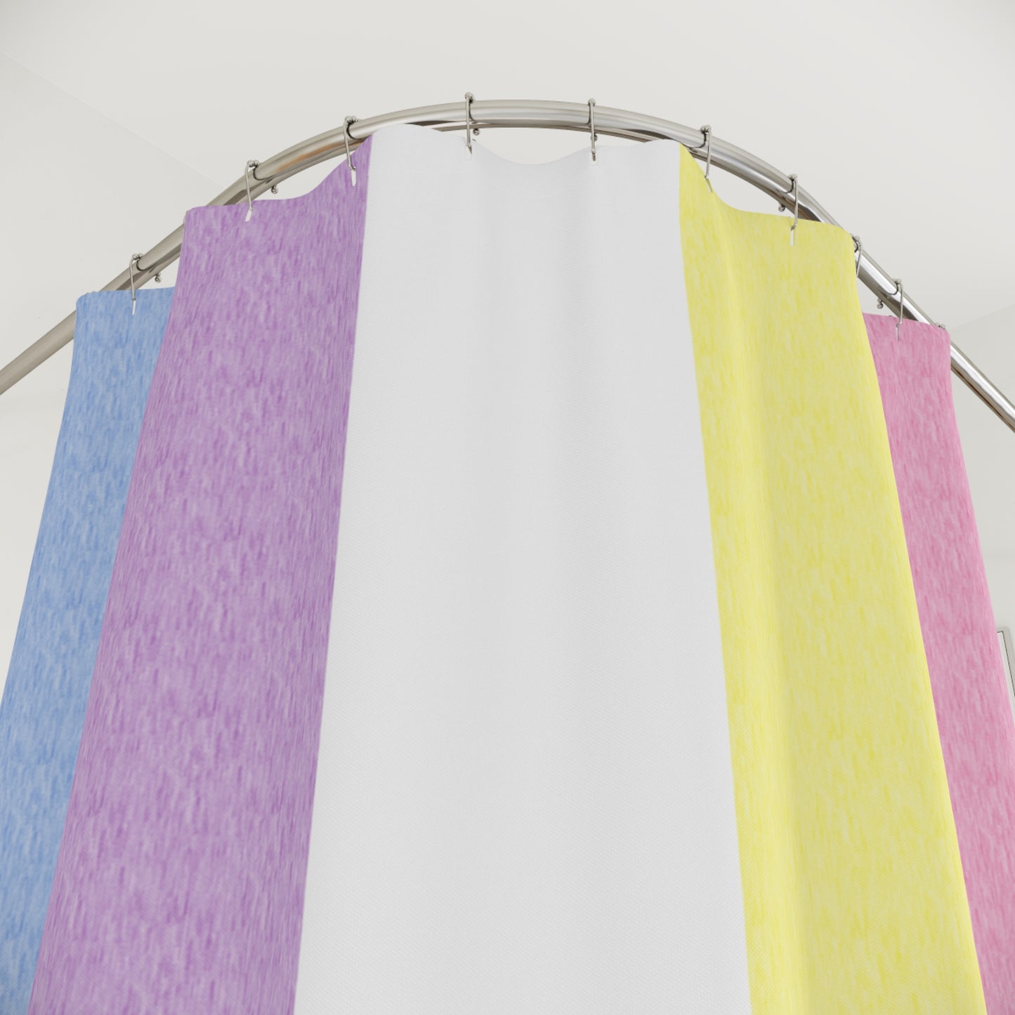 Bigender Shower Curtain, pencil crayon colours