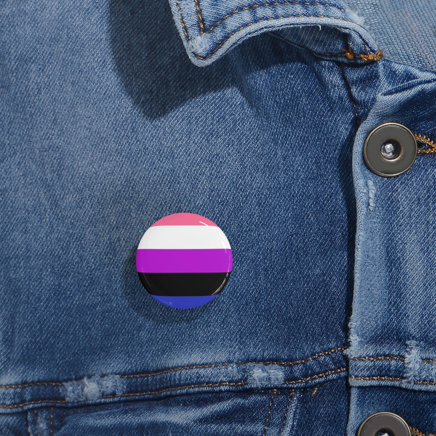 Genderfluid Pride Flag Round Pins