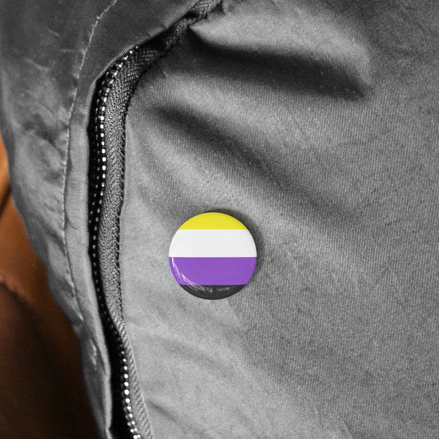 Non-Binary Pride Flag Round Pins