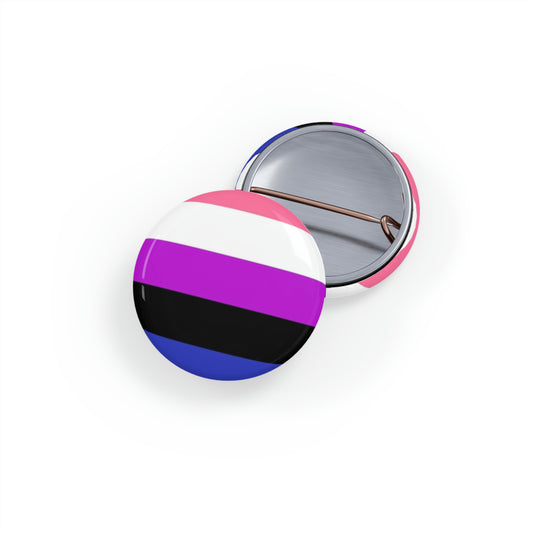 Genderfluid Pride Flag Round Pins