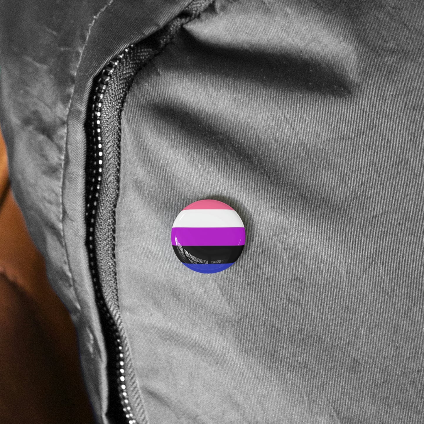 Genderfluid Pride Flag Round Pins