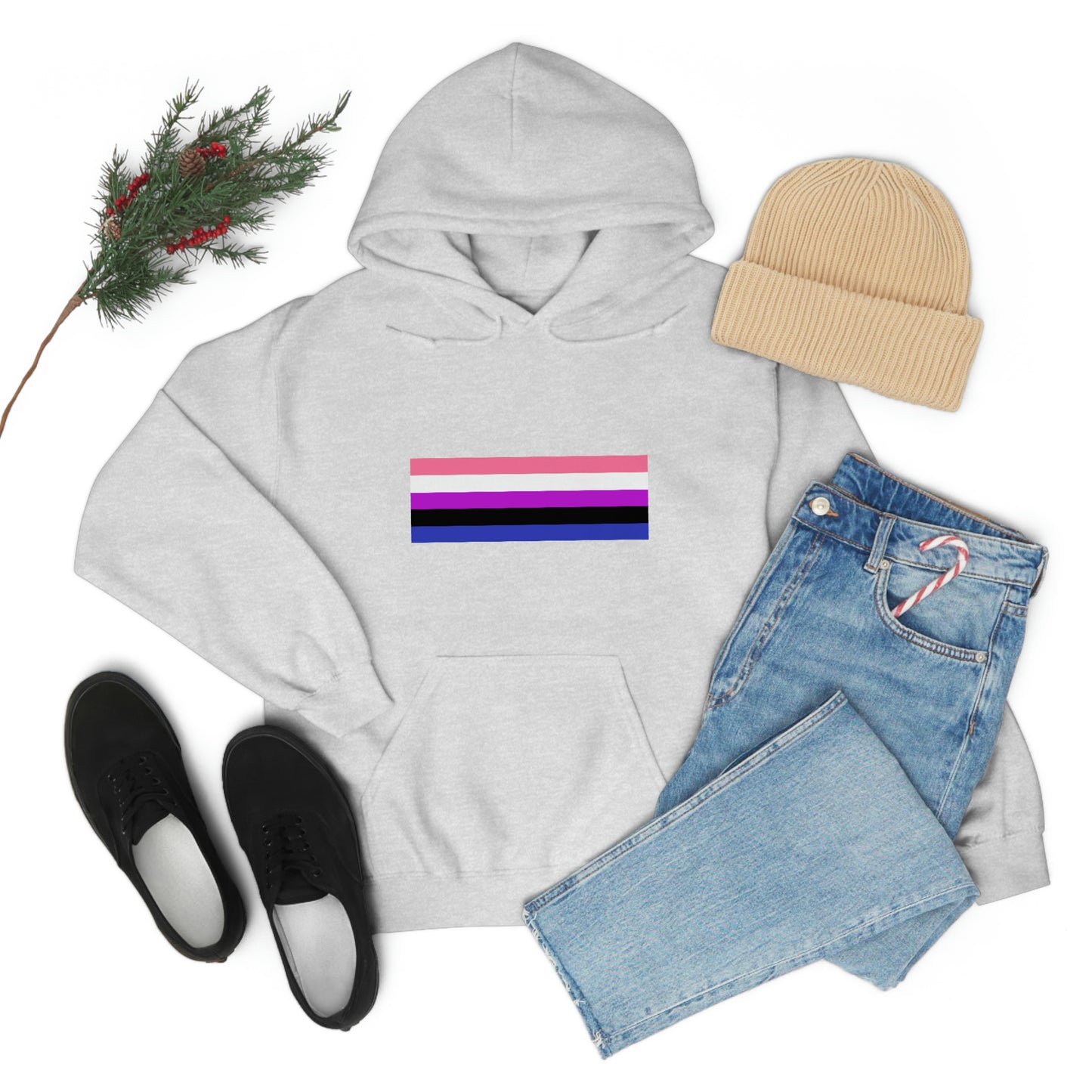 Genderfluid Flag Hooded Sweatshirt