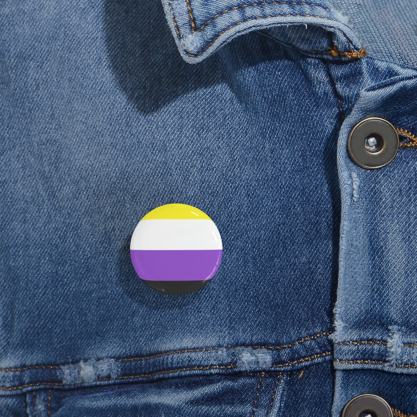 Non-Binary Pride Flag Round Pins