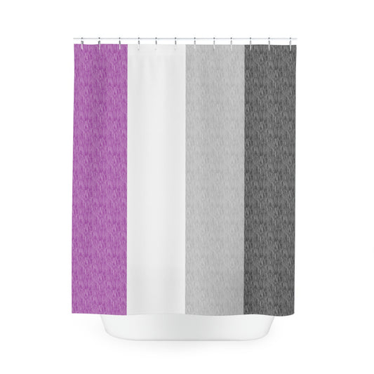 Asexual Flag Shower Curtain, pencil crayon colours