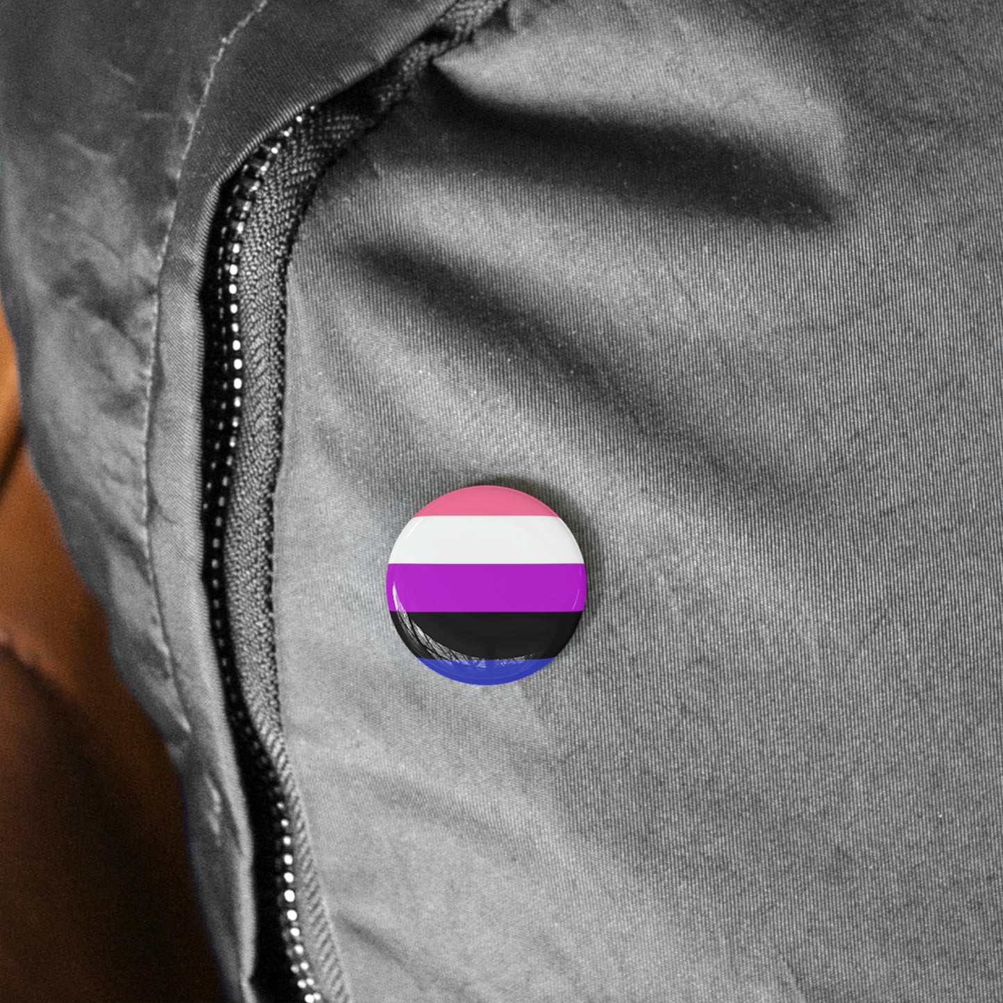 Genderfluid Pride Flag Round Pins